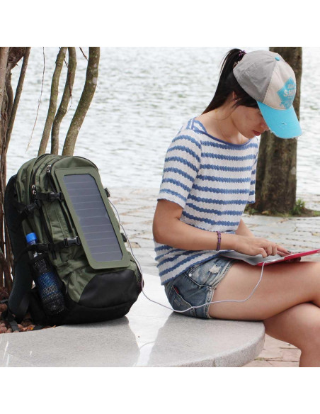 Mochila Solar ECEEN 7W Carga USB Verde Sin Batería Mochila Solar ECEEN 7W Carga USB Verde Sin Batería