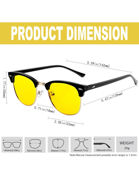 Gafas de sol KANASTAL UV400 semi sin montura para hombres y mujeres