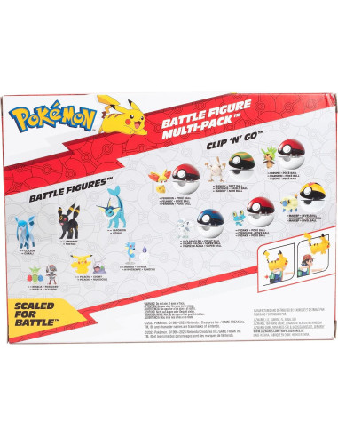 Set de Figuras Pokémon Jazwares 6 Piezas Ash y Pikachu