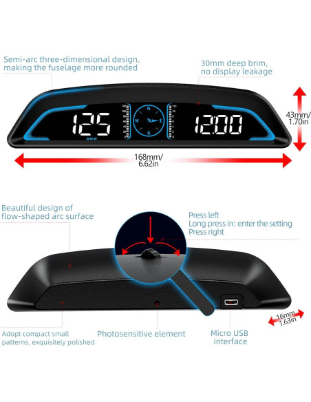 Velocímetro Digital GPS SinoTrack ST-HUD-G3 Pantalla 13.97 cm
