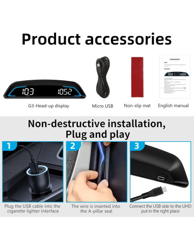 Velocímetro Digital GPS SinoTrack ST-HUD-G3 Pantalla 13.97 cm