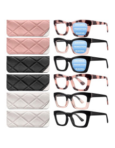 Gafas de lectura bifocales CCVOO para mujeres con luz azul