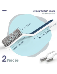 Juego de 2 cepillos limpiadores de lechada Sankoly blanco 2