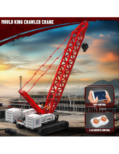 Grúa de Oruga Mould King LR16000 4494 Piezas Control Remoto