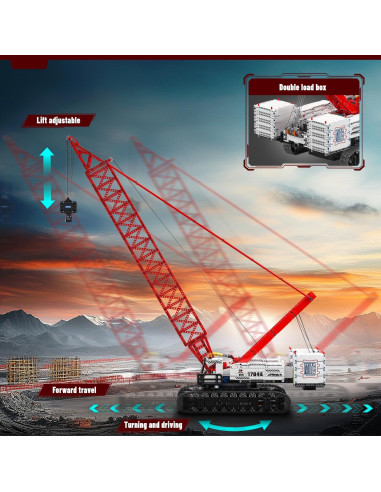 Grúa de Oruga Mould King LR16000 4494 Piezas Control Remoto