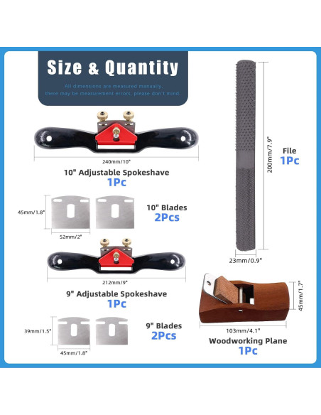 Conjunto de Cepillos Ajustables Glarks 2 Piezas con Cuchillas