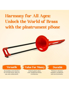 Trombón pBone Rojo - Sonido auténtico en Si bemol - Ligero 2
