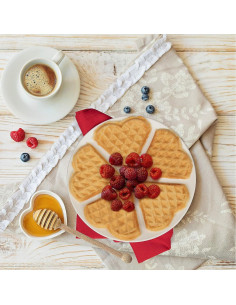 Wafflera Eléctrica KAGOR Rosa 17.78 cm Corazón 700W 2