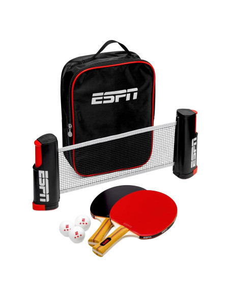 Juego de Ping Pong ESPN con 3 Pelotas y 2 Palas Portátil