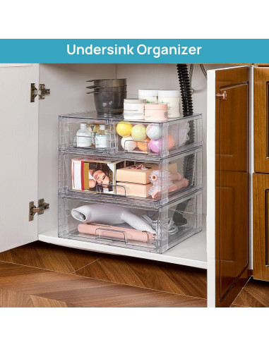 Cajones de Almacenamiento Apilables Vtopmart - 3 Piezas Acrílicos