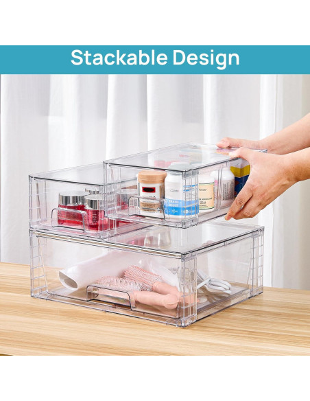 Cajones de Almacenamiento Apilables Vtopmart - 3 Piezas Acrílicos