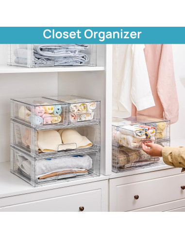 Cajones de Almacenamiento Apilables Vtopmart - 3 Piezas Acrílicos