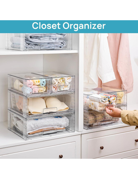 Cajones de Almacenamiento Apilables Vtopmart - 3 Piezas Acrílicos