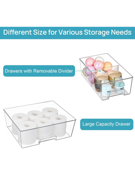 Cajones de Almacenamiento Apilables Vtopmart - 3 Piezas Acrílicos