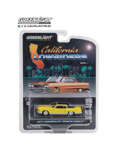 Auto Diecast 1:64 Greenlight 63040-C 1971 Chevy Monte Carlo Amarillo
