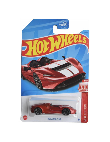 Hot Wheels McLaren Elva Roja 1:64 Coche Metal Retroceso
