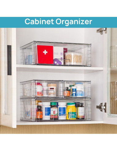 Cajones de Almacenamiento Apilables Vtopmart - 3 Piezas Acrílicos