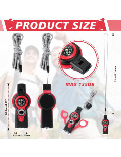 Paquete de 12 Silbatos de Emergencia Arrowbash 7 en 1 2