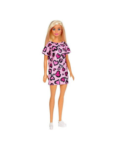 Muñeca Barbie Rubia con Vestido Rosa y Zapatillas Plataforma