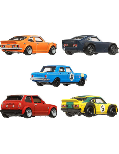 Set Hot Wheels Premium Japan Historics 4 con 5 Autos 1:64