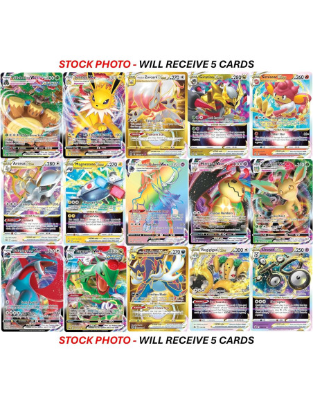 Paquete de 5 Cartas Pokémon VMAX/VSTAR Sin Duplicados Paquete de 5 Cartas Pokémon VMAX/VSTAR Sin Duplicados