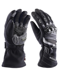 Guantes de Motocicleta Masontex M37-Negro Táctiles Impermeables 2