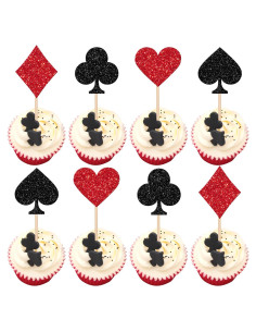 24 Decoraciones para Cupcakes de Póker Casino ZHUOWEISM