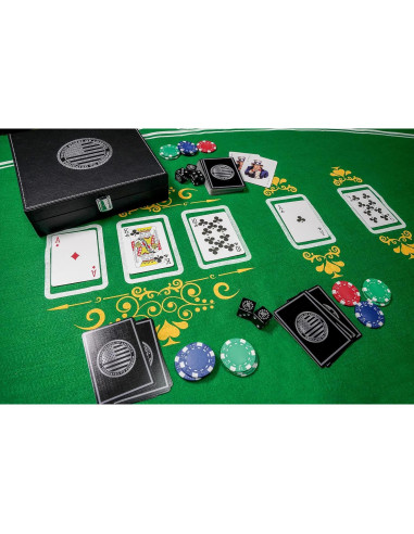 Juego de Póker Patriótico - Set de 100 Fichas, Cartas y Dados