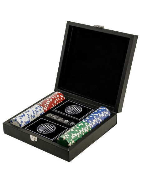 Juego de Póker Patriótico - Set de 100 Fichas, Cartas y Dados