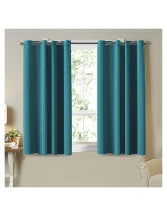 Cortinas Blackout Turquoize 2 Paneles Aisladas Verde Azulado