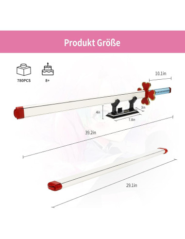 Espada Kanroji Mitsuri Toy Player 99 cm con Funda y Soporte