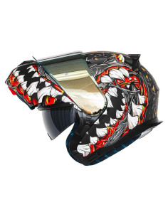 Casco HAX Modular Flip-Up Motocicleta Ligero XXL Gris