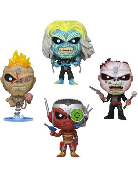 Funko Pop! Iron Maiden Eddie 4 Figuras Brillan en Oscuridad