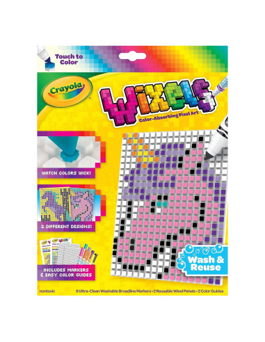 Kit de Actividades Crayola Wixels Unicornio, 2 Paneles y 8 Marcadores