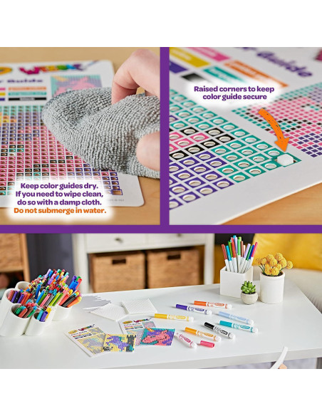 Kit de Actividades Crayola Wixels Unicornio, 2 Paneles y 8 Marcadores