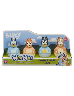 Figuras Weebles Wobble Bluey - Paquete de 4 Personajes