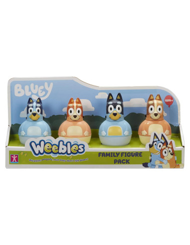 Figuras Weebles Wobble Bluey - Paquete de 4 Personajes