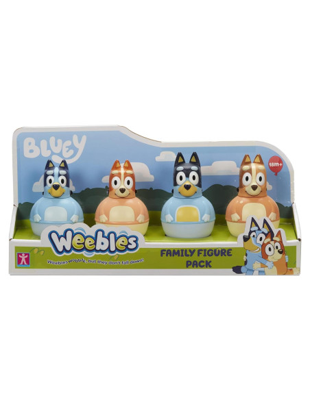 Figuras Weebles Wobble Bluey - Paquete de 4 Personajes