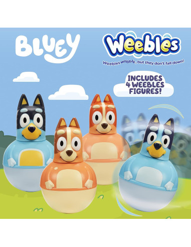 Figuras Weebles Wobble Bluey - Paquete de 4 Personajes