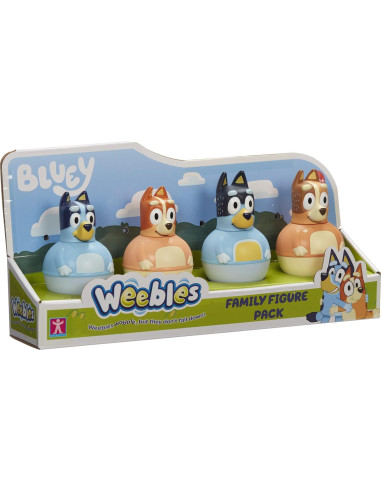 Figuras Weebles Wobble Bluey - Paquete de 4 Personajes