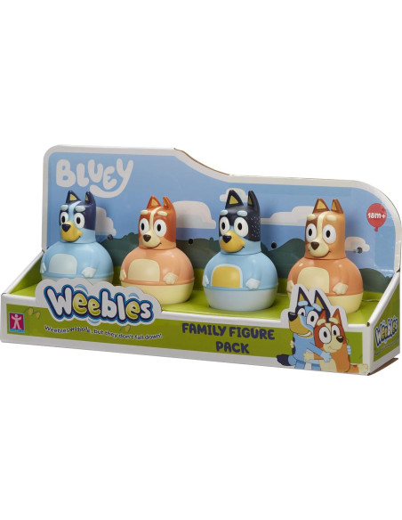 Figuras Weebles Wobble Bluey - Paquete de 4 Personajes