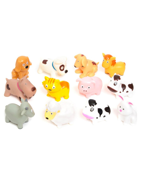 Cubo de Juguete para Baño Boley - Animales de Granja 12 Pzs