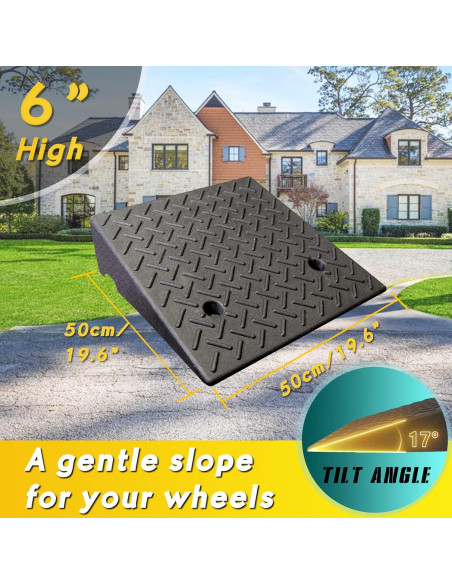 Rampa de Bordillo de Goma Lucosobie 50x50x15cm Alta Resistencia