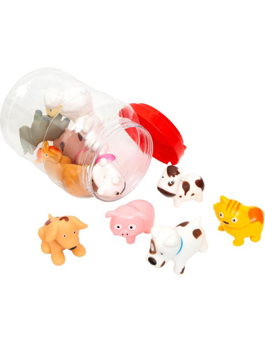 Cubo de Juguete para Baño Boley - Animales de Granja 12 Pzs