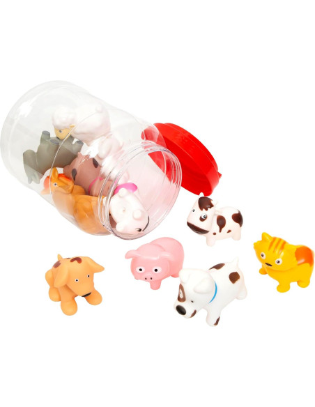 Cubo de Juguete para Baño Boley - Animales de Granja 12 Pzs