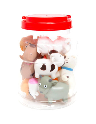 Cubo de Juguete para Baño Boley - Animales de Granja 12 Pzs