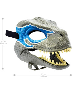 Máscara de Dinosaurio Velociraptor Blue Mattel 26.7x17.8 cm 2