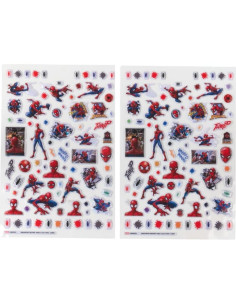 Stickers Spiderman Marvel 14 Hojas + 1200 Stickers Puffy 2