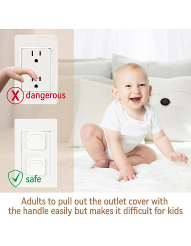 30 Cubiertas de Enchufe de Seguridad para Bebés - ABS Blanco
