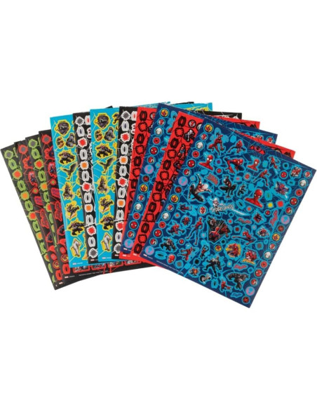 Stickers Spiderman Marvel 14 Hojas + 1200 Stickers Puffy